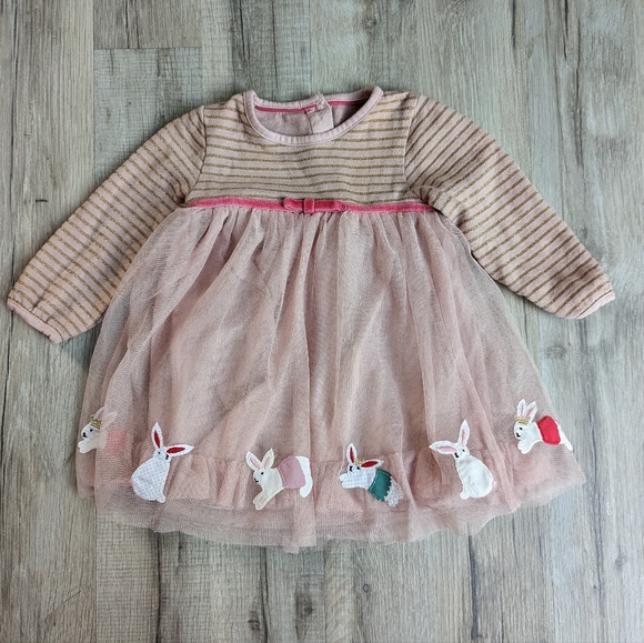 Baby Boden Other - Baby Boden Tulle Bunny Applique Dress, 3-6mo